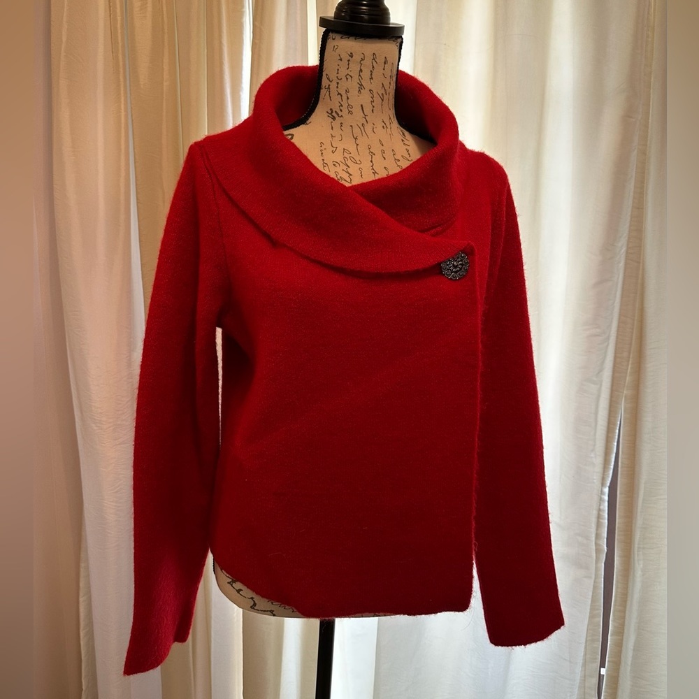 Adrienne Vittadini wrap shawl cardigan Red- M